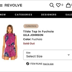 Tilda Top in Fuchsia ULLA JOHNSON